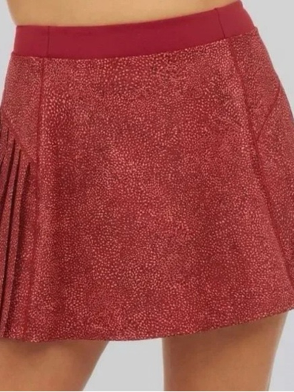 SPANX Red Get Moving Pleated Mini Skort Sz L